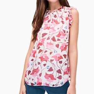 Kate Spade Nouveau Bloom Shell Silk Blouse Womens Feminine Chic Classy NWT Small